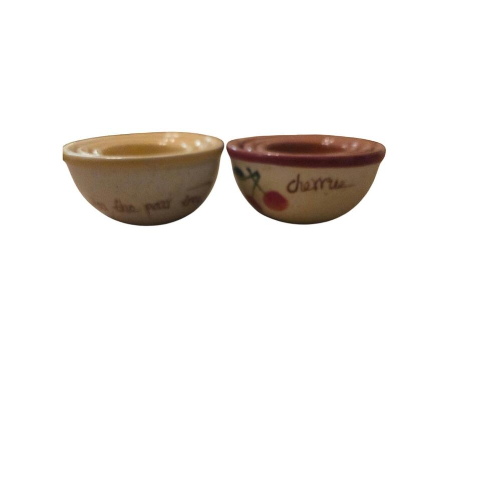 Two Sets of Boyd's Bears Pottery Bowls "Under the Pear Tree & Cherries Jubilee"